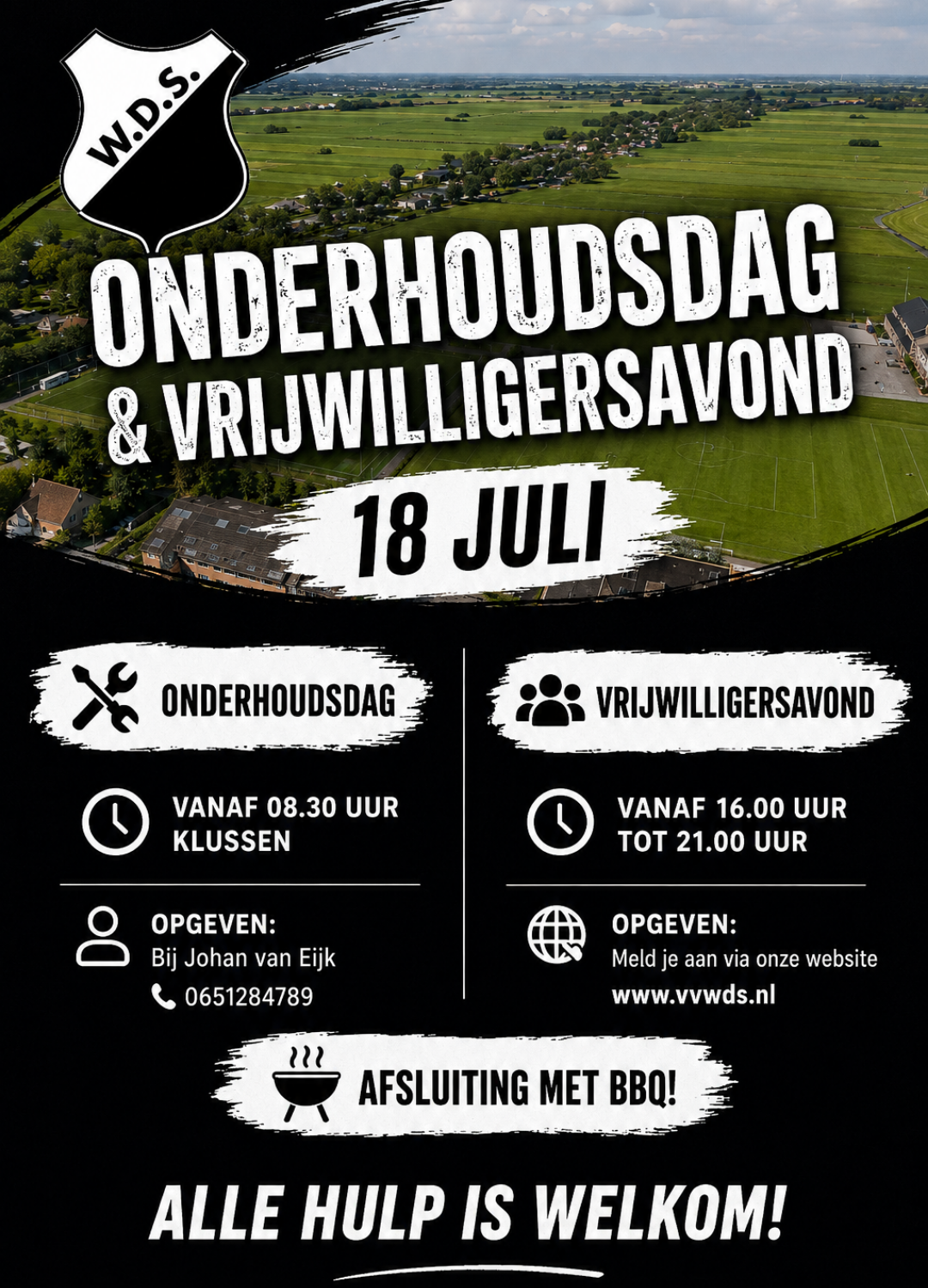 Onderhoudsdag én vrijwilligersavond 18 juli